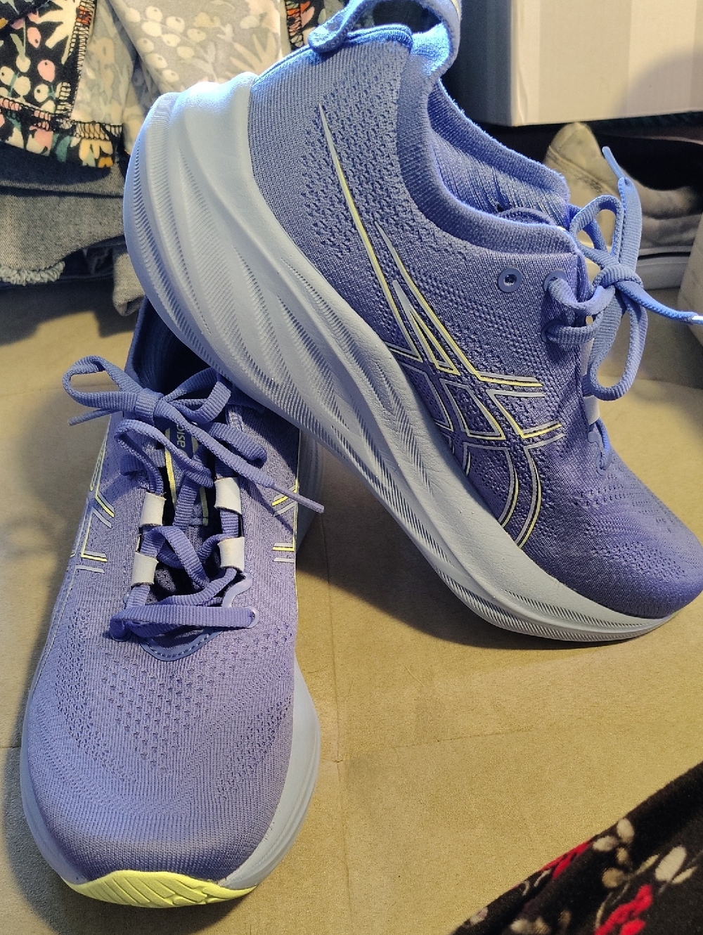 ASICS Blue Knit Athletic Sneakers